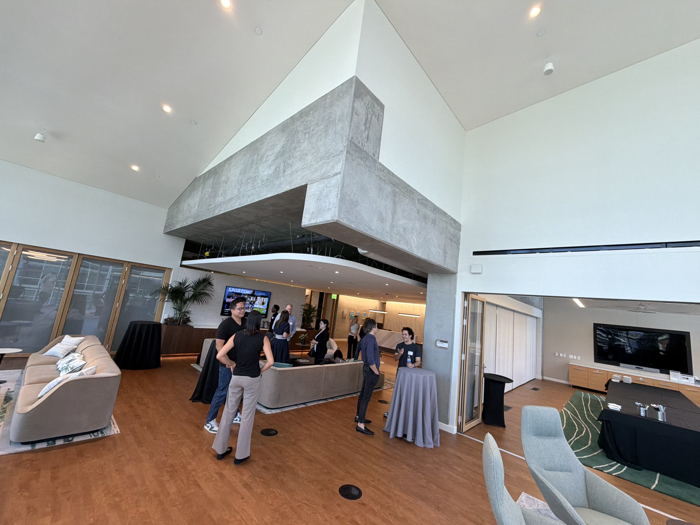 The first guests in the Perkins Coie lounge